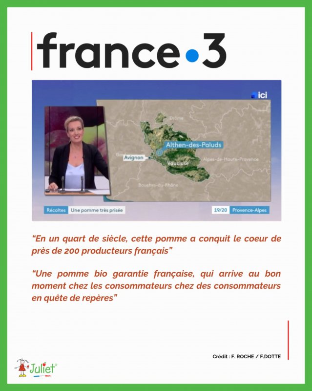 La pomme Juliet sur France 3